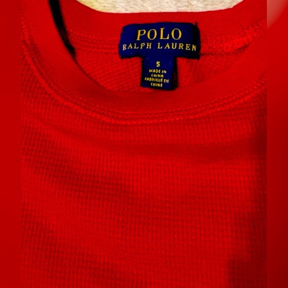 Polo Ralph Lauren Ls Solid Waffle - Red- BOYS 8- EUC Smoke free - Picture 2 of 3